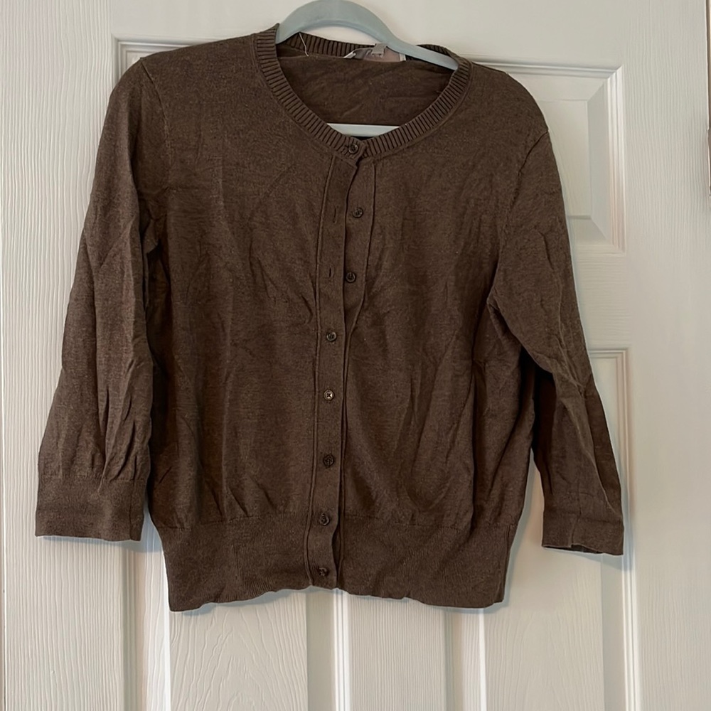 Light weight espresso colored cardigan